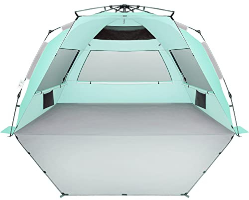 Oileus XX-Large Pop-Up-Strandzelt für 5-6 Personen mit UV-Schutz, Hellgrün