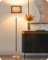 EDISHINE Lampadaire sur Pied Salon, Abat-jour en Lin Noir, Interrupteur à Pédale, Douille E27, Lampe de Lecture Moderne pour Chambre, Bureau, Salle de Séjour (Ampoule de 2700K Incluse)
