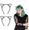 WLLHYF 2 Stück Katzenohren Halloween-Stirnband schwarz pelzige Tier-Kopfbedeckung Ohren Kopfbedeckung Kostümzubehör Cosplay-Haarband für Erwachsene Kinder Halloween-Partys (Set 1)