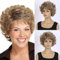 AUBWIG Perruque courte bouclée,Perruque Pixie Cut pour femmes,Fluffy Layered Natural Look Cheveux bouclés Perruque synthétique résistante à la chaleur Perruques complètes (Marron foncé)