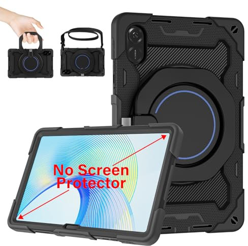 ROISKIN Honor Pad X9 11.5 inch 2023 Case: Heavy Duty Rugged Shockproof Cover for Honor Pad X8 Pro with Pen Holder & Rotating Kickstand & Shoulder Strap for Honor Pad X9 Case- Black