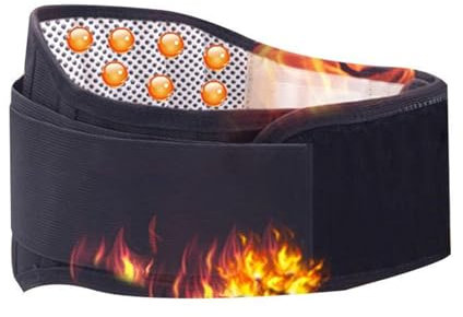 ITODA Self Heating Waist Belt Thermal Lumber Support Adjustable Lower Back Support Breathable Back Brace Magnetic Heat Warmer Belt Warming Healing Pain Relief for Women Men Waistline 37-42