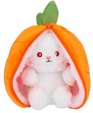 ENLACE Hasen Verstecken Plüsch, Hase Kuscheltier Plüschtiere Karotten, 18cm Weiches und Kuscheliges Plüschtier Hase Karotte, Kuscheltier Osterhase Geschenk für Jungen und Mädchen