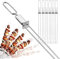 Dailyart 43cm (10 Stück) Schaschlikspieße Lange Edelstahl Grillspieße Flat Fleischspieße mit Schieberegler, Wiederverwendbare Metall Grill spieße für Fleisch, Gemüse, Stockbrot zum Grillen
