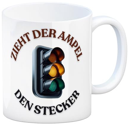 Zieht der Ampel den Stecker Kaffeebecher Regierung Reaktion abgeknickt bei Ampelregierung Straßensignal Thema im Fokus Ampel Tasse