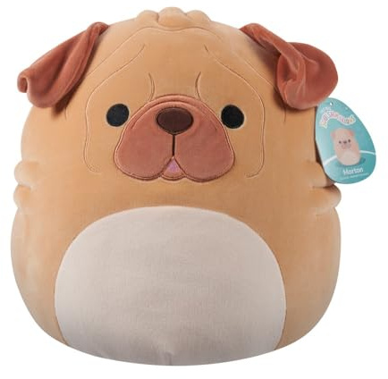 Squishmallow Plüschtier Morton, der braune Shar Pei Hund 30 cm – Squishmallows Kuscheltiere