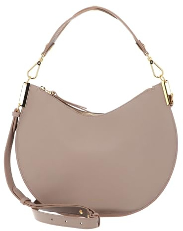 Coccinelle Leder Schultertasche Umhängetasche Sunup Handbag Double Grainy Leather Rosette/Warm Taupe beige