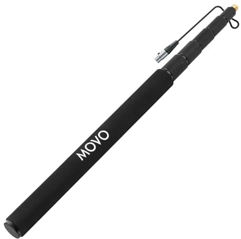 Movo CMP-17C Professional 9.8' Aluminum Boom Pole for Shotgun Microphones with Internal XLR Cable – Compatible with Rode NTG Series, Sennheiser MKE600, Audio-Technica AT875R & More