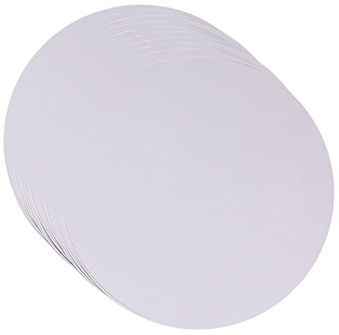INCAUCA Rundes Bastelpapier, 20 cm, dickes Malpapier, blanko, Karton, Papierausschnitte, Kreise für Bastelarbeiten, Party-Dekoration, Kunst, Schreibzubehör, Weiß, 50 Stück
