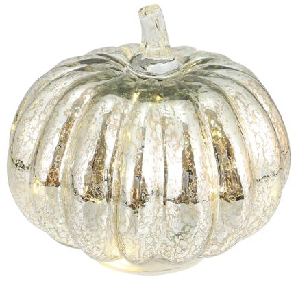 Operitacx LED Kürbislampe Halloween Deko Simulierte Glaskürbis Licht Mit Flackerndem Ohne Batterie Herbstliche Wohnkultur Und Festliche Anlässe