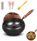 Generisch Solinger eisenpfanne, Bienll Japanische Eisenpfanne, Japanische Eisenpfanne, Uncoated Iron Pan, Schmiedeeiserne Pfanne, Eisenpfanne Ohne Beschichtung (B-Holzabdeckung, 30cm)