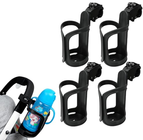 SDLDEER 4 Stück Getränkehalter für Kinderwagen, 360 Grad Rotation Flaschenhalter Kinderwagen, Universal Cup Holder Becherhalter Zubehör für Fahrrad Mountainbikes Campingstuhl Bollerwagen