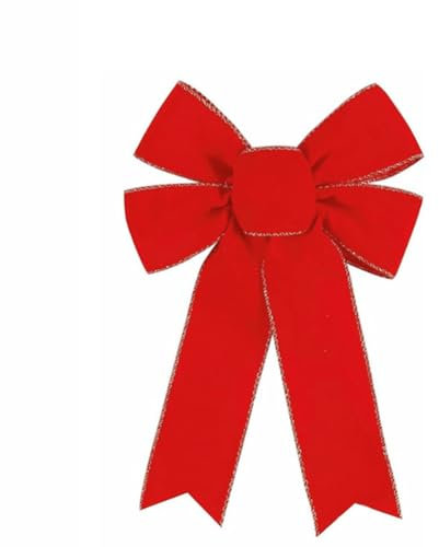 GreatRise 50 lazos de Navidad rojos de 23 × 33 cm, lazos para árbol de Navidad, lazos decorativos para árbol de Navidad, coronas de regalo, cestas, ramos de flores, decoración del hogar #2