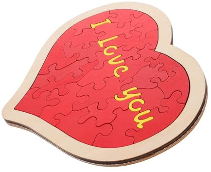 Milisten 1Set Unique Wooden Heart Jigsaw Puzzle Romantic Heart Board for Valentine's Day Weddings Anniversaries Engagement Love Decoration for Celebrations