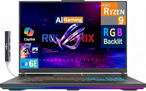 ASUS ROG Strix G18 Latest AI Gaming Laptop Copilot+ 18 240Hz 2.5K Display | Nebula Display, Ryzen 9 8940HX, GeForce RTX 5070 8GB, 16GB DDR5, 1TB SSD, RGB KB, WiFi 6E, BT 5.4, Win 11 Pro) w/DKZ Hub