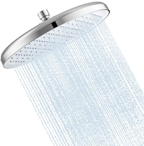 ANNWA 25cm Regenduschkopf,Duschkopf Regendusche,Regenbrause,Wasserfall Wassersparend,Rain Shower Head,Anti-Kalk-Düsen,Installierbar an der Wand oder Decke(Chrom, N1DP701CP)
