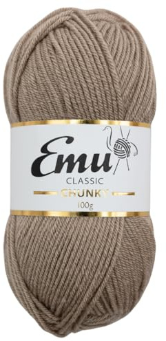 Emu Classic Chunky Acrylic Yarn 100g Ball 164m, Walnut - 156