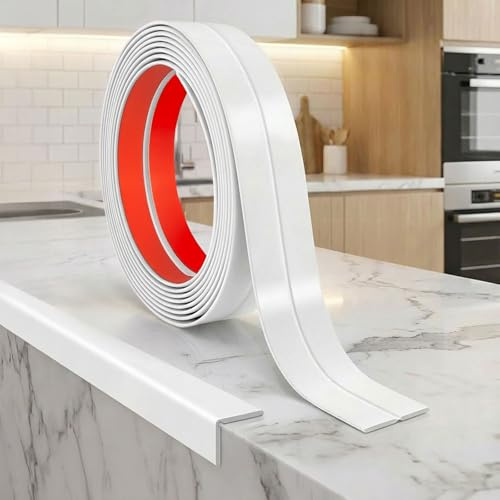 JSIWOTH 3.1M Self Adhesive Wall Corner Protector, White Moulding Trim, 16mm