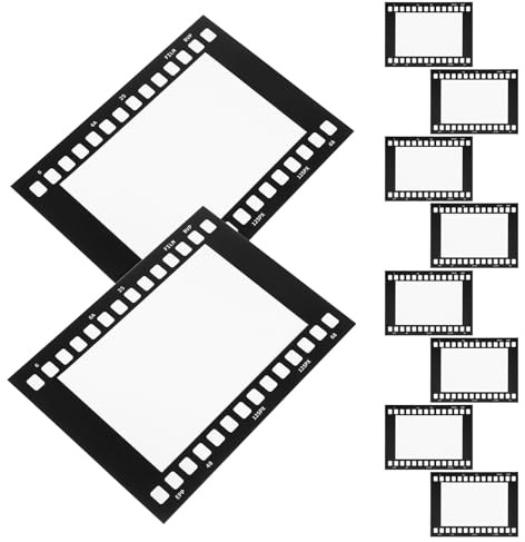 MINAOLULUS 10 Stück Filmstreifen Bilderrahmen aus Pappe, Schwarz, Retro | 6 Zoll Format, Leicht und Stabil, Wanddeko für Fotografie, Geschenkset im Vintage Look