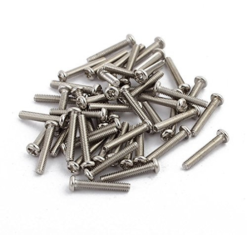 sourcingmap 50Pc M2 x 12mm acier Inox vis métaux Tête cylindrique vis cruciforme