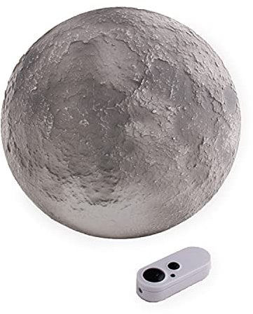 Moon In My Room-Nachtlicht, Uncle Milton, Basic Fun, 18025, Nachtlicht für Kinder, Zyklus mit 12 Mondeinstellungen,Kinderzimmer-Dekoration, ferngesteuertes Licht, MINT-Mondlampe für Kinder, Grau
