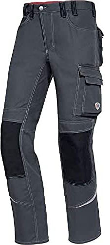 BP Comfort Plus 1803-720-5332 Arbeitshose - Gummizug im Rücken - Bundfalten - Normale Passform - Größe: 58n - Farbe: dunkelgrau/schwarz