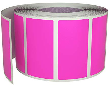 Aufkleber Neon Pink 40 x 19 mm Etiketten – 4 x 1,9 cm Sticker 500 Stück von Royal Green