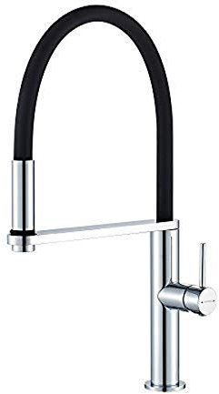 GRIFEMA G4006 - Lyon Grifo Profesional para cocina, Mezclador de fregadero flexible, Cromo, Negro [Exclusivo en Amazon]