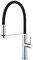 GRIFEMA LYON-G4006 Robinet de Cuisine avec Bec Flexible Noir, Mitigeur de Cuisine Professionnel Haut, Chrome
