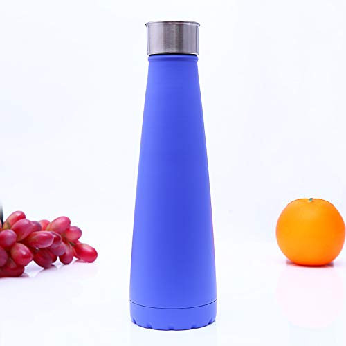 Termo Botella Agua Botella de vacío 400 ml de deportes al aire libre taza frasco de vacío botella de agua aislada azul