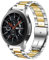 DEALELE Bracelet Compatible pour Samsung Gear S3 Frontier/Classic/Galaxy Watch 46mm, Bracelet de Remplacement 22mm Métal Solide en Acier Inoxydable, Argent/Or