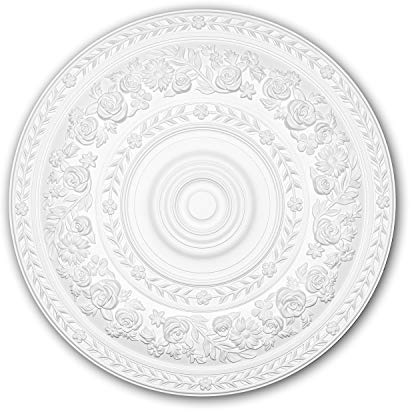 PRO[f]home® - Ceiling Rose 156046 Ceiling Decoration Medallion Rosette Decorative Element Rococo Baroque Style White Ø 86 cm Profhome