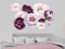 GRAZDesign Wandtattoo Blumen Pfingstrose Vintage - violett Blumenmuster Tapete Schlafzimmer Wohnzimmer Flur Wandaufkleber über Sofa Bett Kommode/Blattgröße 150x60cm