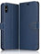 ELESNOW Case Compatible with iPhone X/XS, High-grade Leather Flip Wallet Phone Case Cover for Apple iPhone X/XS (Deep Blue)