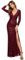 Ever-Pretty Women's Long Sleeve V Neck Floor Length Elegant Mermaid with Thigh High Slit Sequin Bridesmaid Dresses Burgundy 18UK