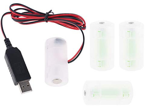 NOWON AM2 LR14 C Battery Eliminator 2m USB Powered Replace 1 to 4pcs 1.5V C Battery