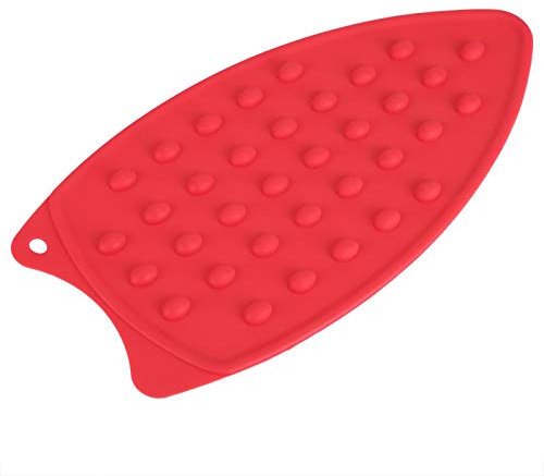 Tappetino in silicone per ferro, cuscino in silicone per protezione dal caldo, tappetino antiscivolo resistente al calore per stirare tappetino resistente al caldo(Rosso)