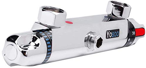 Duschthermostat Mischbatterie, Thermostat Duscharmatur Brausebatterie Brausethermostat Dusche Mischbatterie Armatur mit Temperaturregelung Chrom Messing Brause Thermostatarmatur