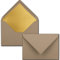 Kuverts Cappuccino - 25 Stück - Brief-Umschläge DIN C6-114 x 162 mm - 11,4 x 16,2 cm - Naßklebung - matte Oberfläche & Gold-Metallic Fütterung - ohne Fenster - für Einladungen
