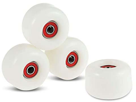 U/D Lot de 4 roues de skateboard en PU pour Ollie Punk et Jumping (Blanc)