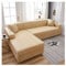AMDXD Sofabezug 2 Sitzer, Einfarbig Stretch Anti-Rutsche Sofahusse Geeignet für 1/2/ 3/4 Sitzsofa und Ecksofa, in Polyester, Anti-Rutsch, Elastischer, Beige Gelb