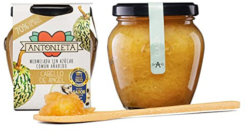 Mermelada de Cabello de Ángel - Mermelada Premiada Internacionalmente en Bruselas - Mermelada para Repostería, Ensaimadas, Tortas y Roscones - Sin Azúcares Añadidos - Hecho en España - 230 G