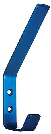 SOTECH Kleiderhaken Loxten 142 x 20 x 45 mm blau, Garderobenhaken aus echt Edelstahl, Wandhaken mit 3 mm Materialstärke, Jackenhaken mit abgerundeten Kanten