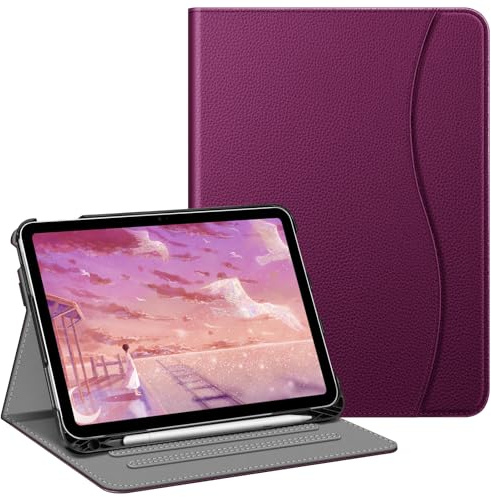 FINTIE Case for iPad A16 11th Generation 11 Inch & iPad 10th Gen 10.9 Inch | Multi-Angle Viewing Protective Stand Cover, Built-in Pencil Holder & Storage Pocket, Auto Wake/Sleep, Purple