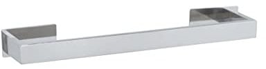 WENKO Turbo-Loc UNO Genova Shine - Portasciugamani da bagno in acciaio inox, 40 cm, per asciugamani da bagno o asciugamani, senza foratura, 41 x 4.4 x 7.6 cm, lucido