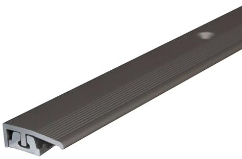 Abschlussprofil | Aluminium | Edelstahl | Breite 20.5 mm | Höhe 4-7 mm | Länge 2700 mm | Gebohrt/Klicksystem | Abschlussleiste | 1 Stück