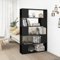 homiuse BüCherregal Schwarz Holzregal 100x24x155 cm WüRfelregal BüCherregal Wand Raumteiler Regal Lagerregal Regal Holz Schwerlastregal Steckregal Einfach Zu Montieren