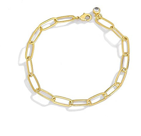 Damenarmband, Zirkon-Rundkette, klobiges Kettenarmband, modischer einfacher Handschmuck