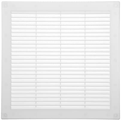 Vent Systems 300 x 300 mm / 12'' x 12'' Inch White Soffit Vent Cover - Flat Square Air Vent Louver - Grille Cover - Built-in Insect Screen - HVAC Vents for Bathroom, Home Office, Kitchen