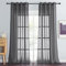 PONY DANCE Graue Gardinen Transparent Wohnzimmer Vorhang Leinenoptik mit Ösen Gardienen 2-Set H 245 x B 140 cm Vorhänge Ösenvorhang Durchlässig, Dunkelgrau
